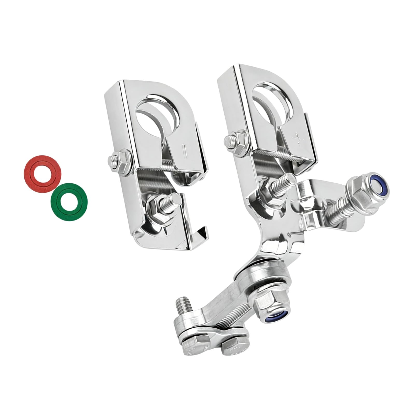 Connettori per batteria moto con rondelle in feltro, morsetti terminali in ottone cromato per batterie superiori auto e camion utilizzare connettori terminali morsetto superiore