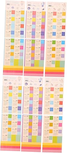 STOBOK 60 juegos de calcomanías de índice de calendario, pestañas divisorias mensuales, marcadores de página, etiquetas de calendario mensual,