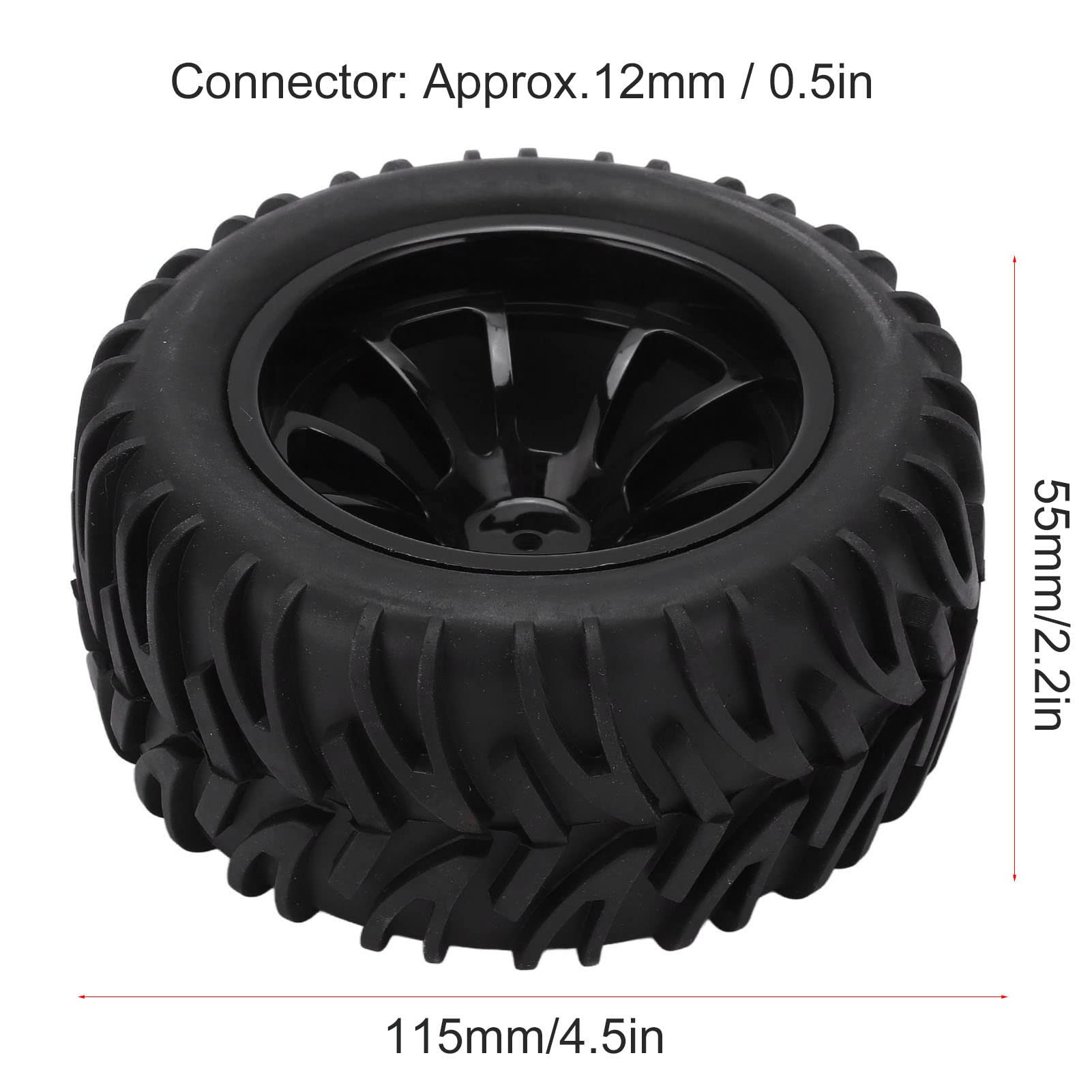 VGEBY1 RC Reifen 1/8 Scale - 2 Stück OnRoad Racing Gummireifen Schwarz