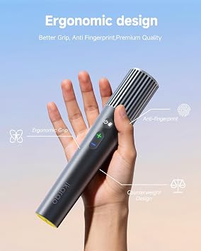 Ikarao Wireless Microphone with Dual Channel Receiver & UV Self-Cleaning Storage Case, 2 Handheld Dynamic Mics, 20H Battery, 100ft Range, Plug & Play Karaoke Mic for JBL, Party, Home, Church (Black)