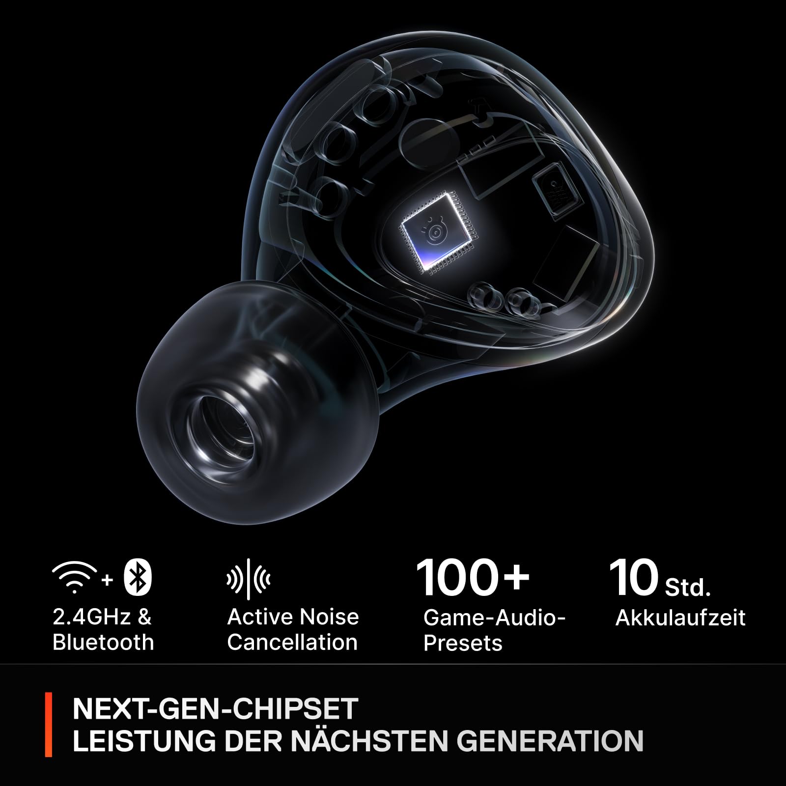 SteelSeries Arctis GameBuds für Xbox – Wireless In Ear Gaming Kopfhörer – 2,4GHz + BT 5.3 – ANC/Transparenzmodus –Wasserbeständig IP55 – 40H Batterie – Drahtloses Laden –Xbox, PS5, PC, Switch 2, Mobil