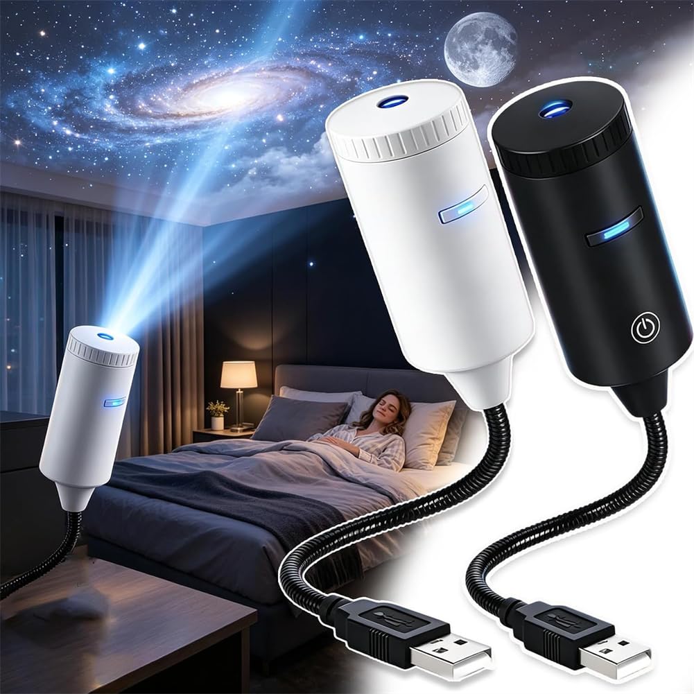 Plug and Play HD Star Projector,HD Smart Dynamic 5d Holographic Night Light Projector,360° Adjustable Projector with Two Modes,Mood Lighting USB Powered Night Light for Bedroom Ceiling Decor (Mixed)