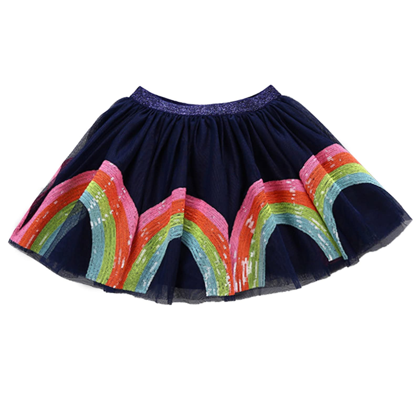 Girls Tulle Skirt Toddler Cartoon Tutu Skirt Toddler Kids Girls Ballet Dance Dress Casual (Dark Blue, 12-24 Months)