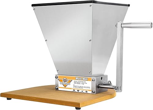 MRbrew Trituradora de malta, acero inoxidable ajustable 2 rodamientos rodamientos molino de malta de grano casero taladro eléctrico de baja