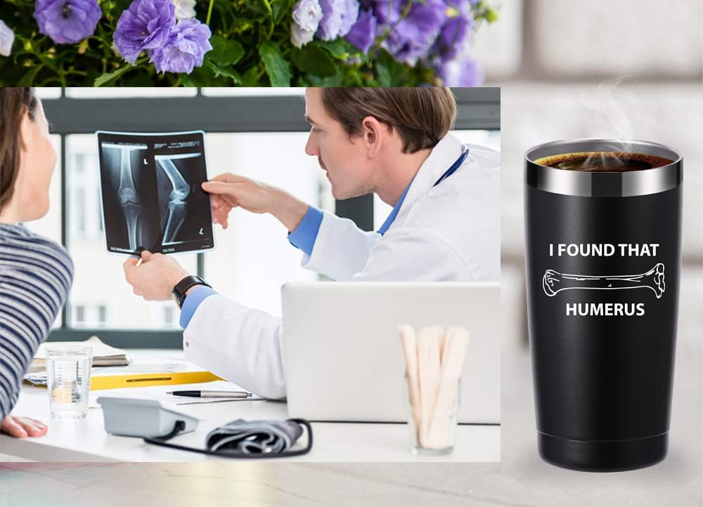 momocici I Found That Humerus 20 OZ Tumbler.Thank you Appreciation Doctor Gifts.Birthday,Christmas,Medical Graduation Gifts for Men Women.Science,Nurses,Anatomy,Doctor Travel Mug(Black) - Image 6