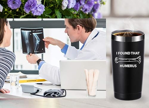 Miniatura 6 de momocici Vaso con texto en inglés "I Found That Humerus" de 20 onzas. Regalos de agradecimiento al médico. Cumpleaños, Navidad, regalos de