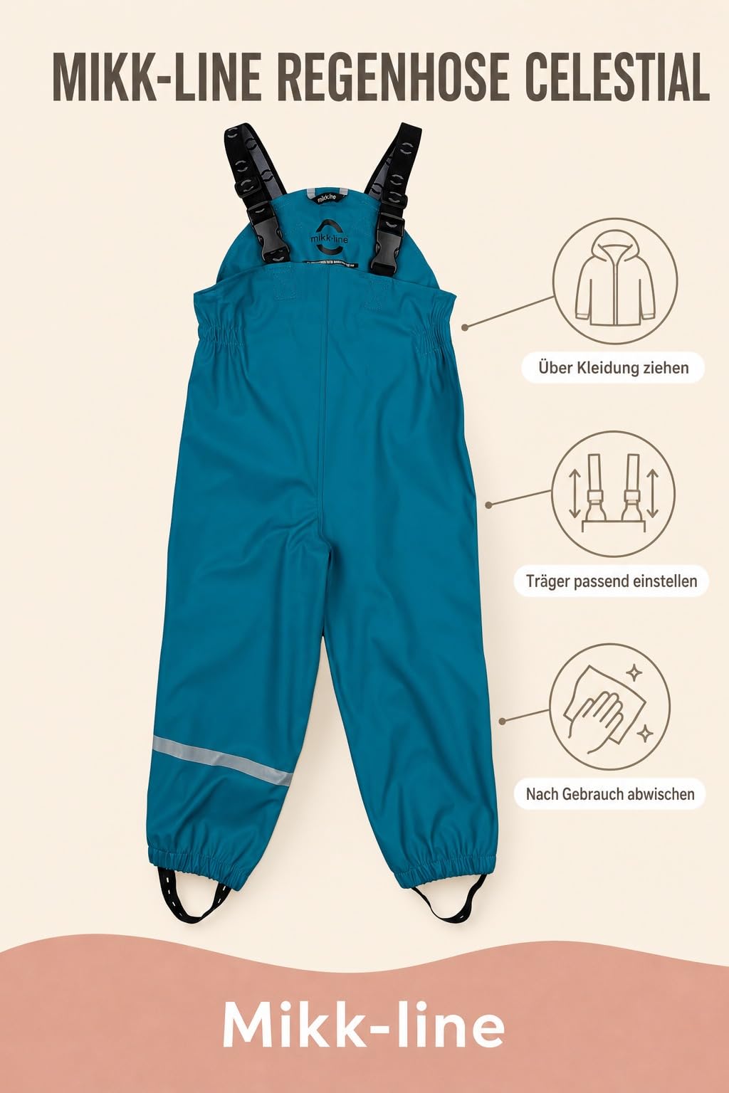 Mikk-line Pantalones de lluvia para niños y bebés, impermeables y resistentes al viento, para niñas y niños, ideales para lluvia y aguanieve