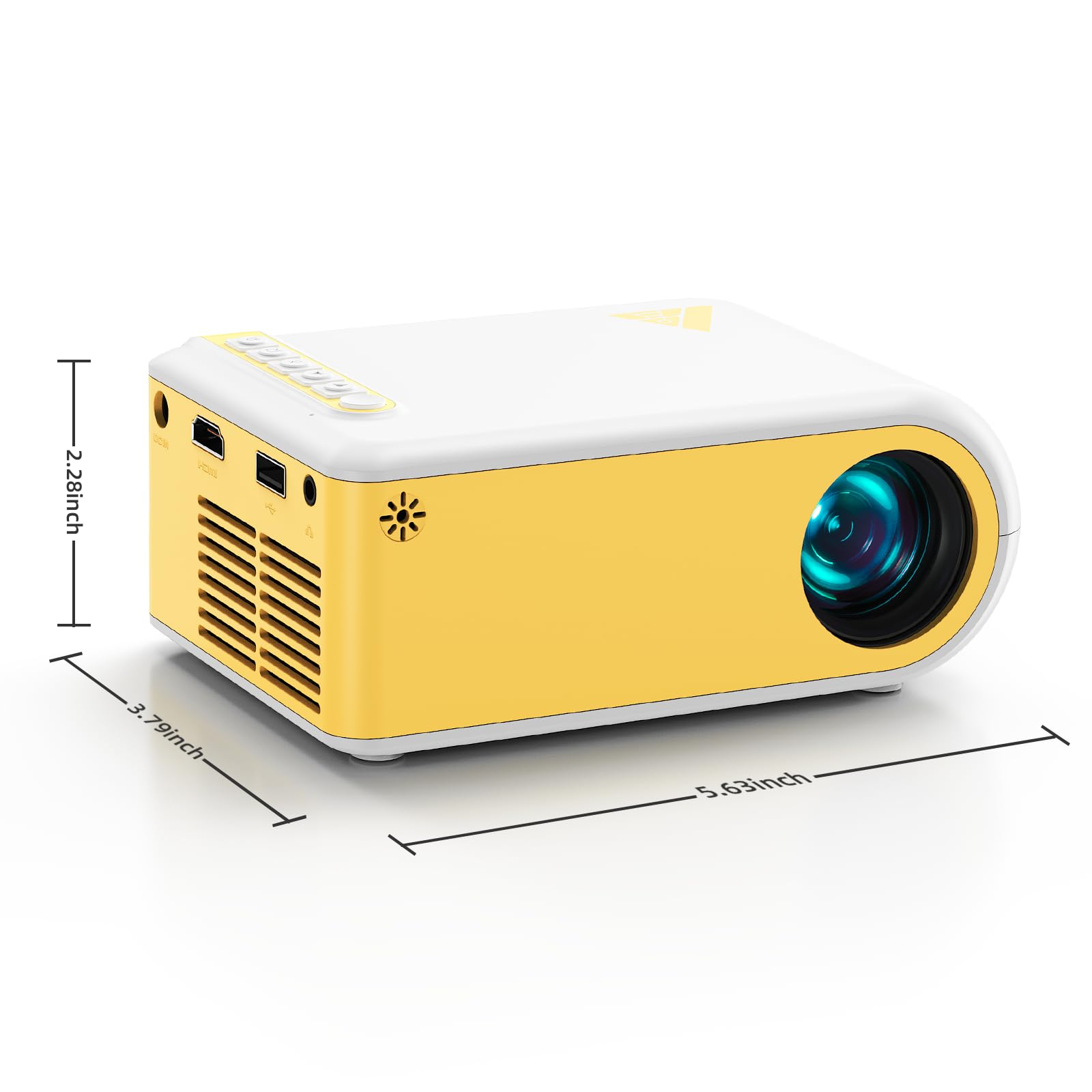 Mini Projecteur Video 4K 1080P Supporte, Videoprojecteur Portable avec WiFi et Bluetooth 5.4, Retroprojecteur de Cinéma D'extérieur, Projecteurs Vidéo avec Haut-Parleur