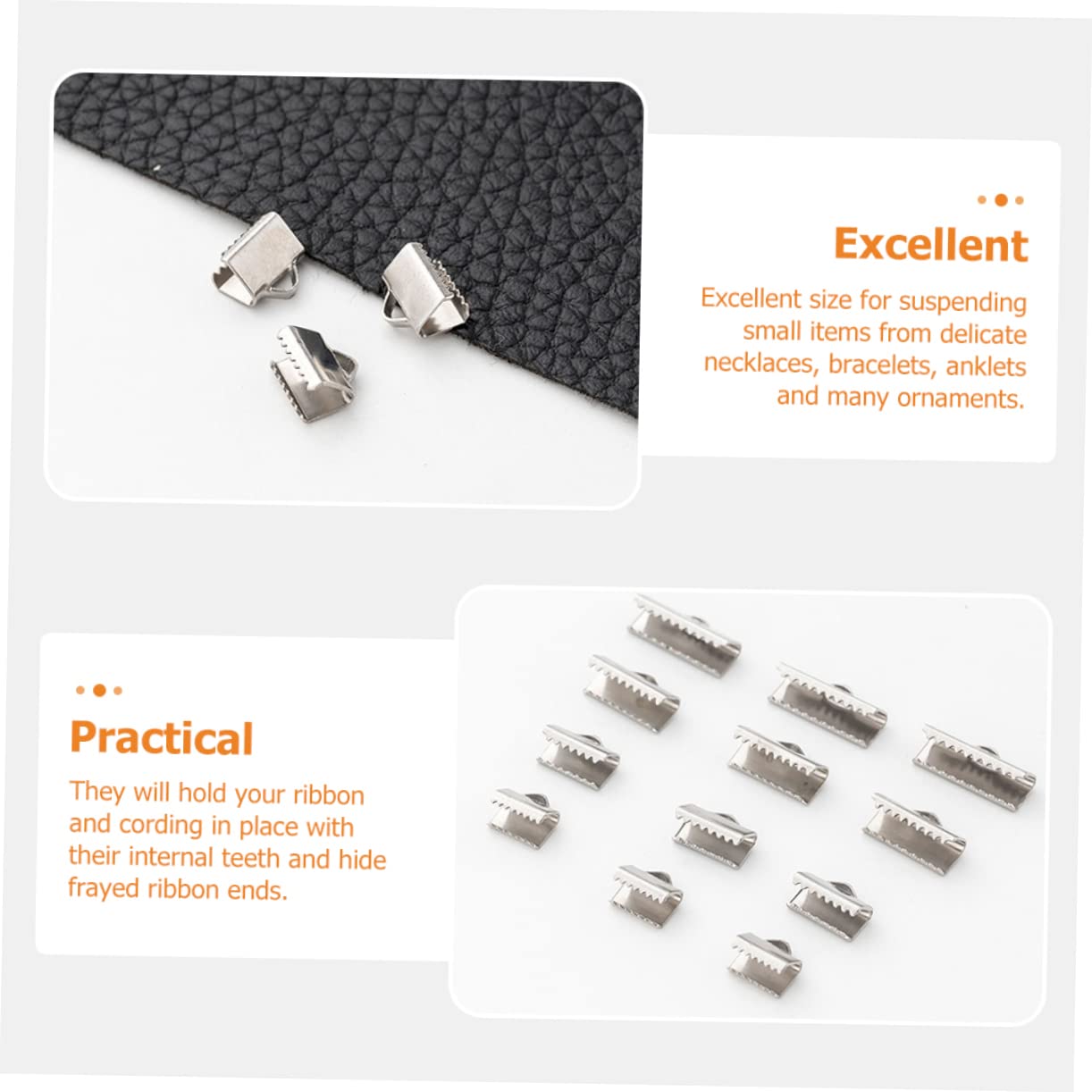 ULDIGI 100pcs Stainless Clip Buckle Jewelry Making Clamp for DIY Choker Earrings Bracelets Stain-Resistant