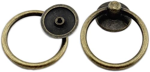 Miniatura 5 de Manijas de gabinete de cocina, tiradores de anillos de cajón de metal, manijas y pomos de gabinete de un solo agujero, accesorios para gabinete de