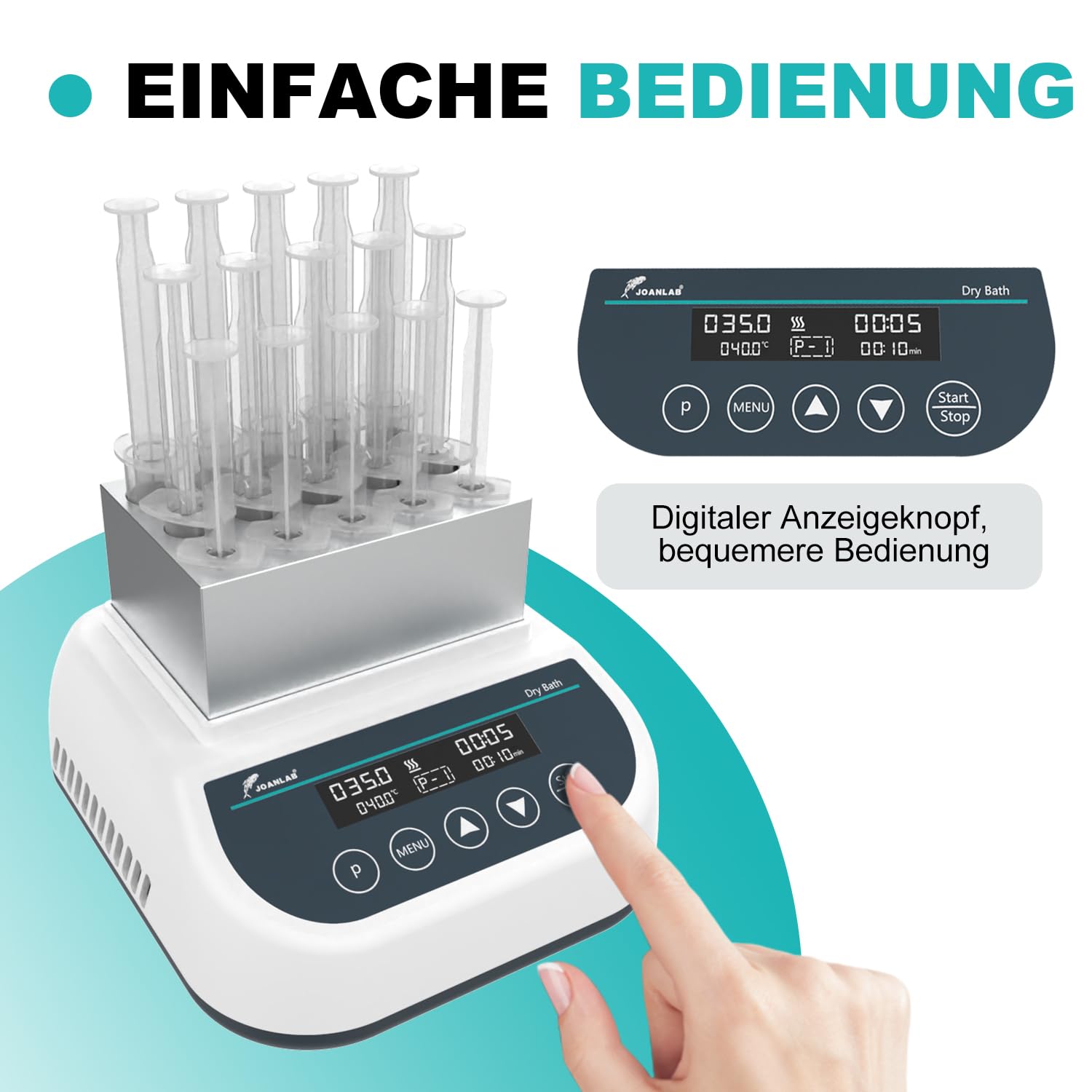 JOANLAB Professionelles Plasma-Gel-Gerät, Heiz- und Kühl-Trockenbad, 1ml/2,5ml/5ml Kombi-Block, PRP PPP Gel-Herstellung mit präziser Temperaturregelung