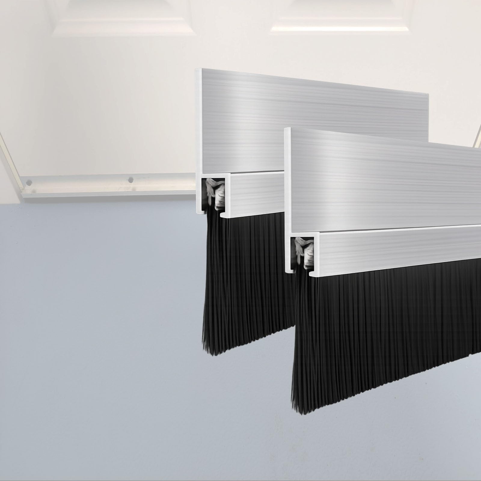 Spazzolini per Porte in Lega di Alluminio, Spazzola for spazzare Porte a Forma di H H 10-300 mm Base in Lega di Alluminio da 1/2/5 Pezzi(2 PCS,H 70 MM)