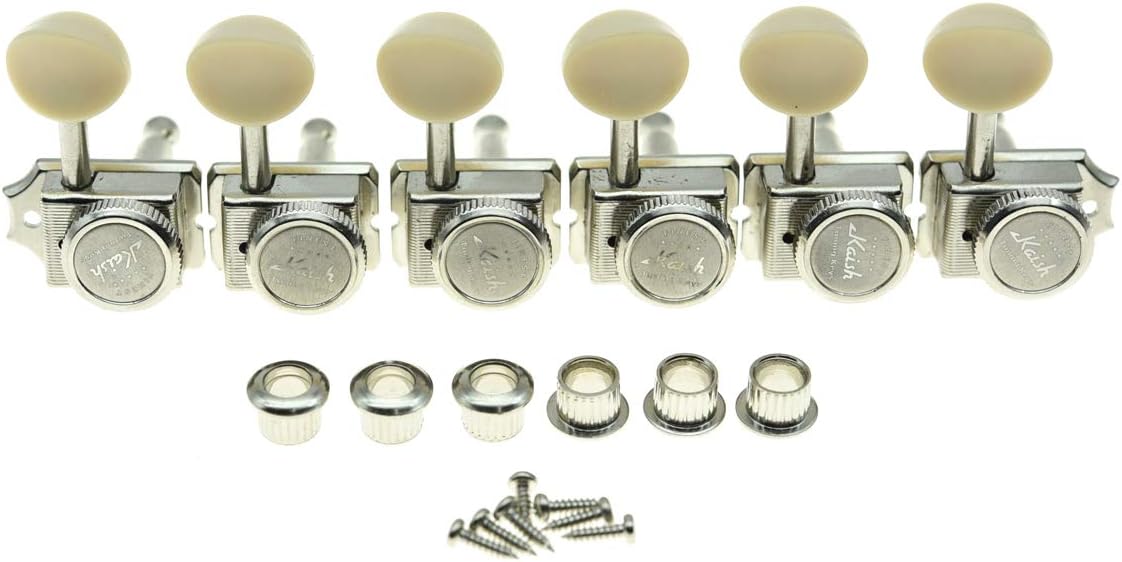 KAISH Guitar Vintage Style Locking Tuners Guitar Tuning Keys Guitar Lock Machine Heads for Strat Tele beige