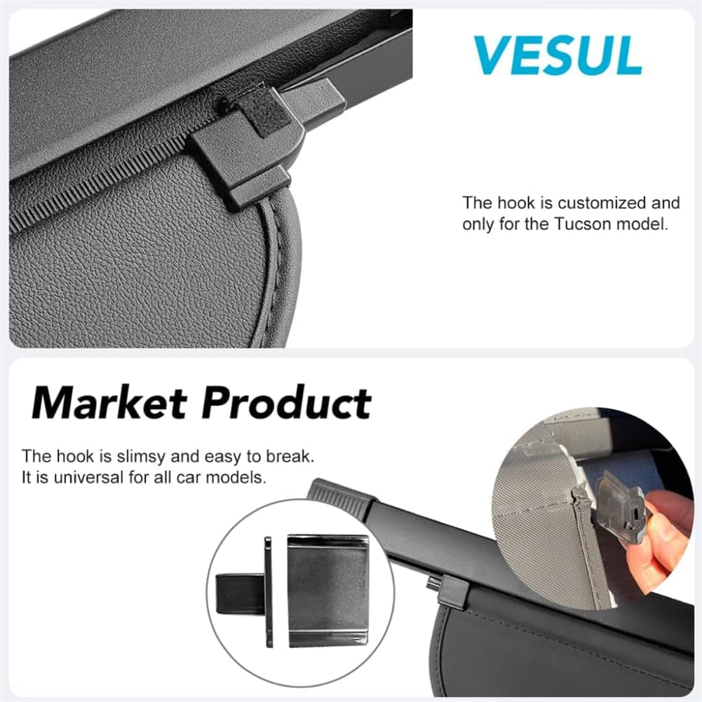 VESUL Retractable Cargo Cover Compatible with Crosstrek Impreza Hatchback 2018-2023(NOT Fit Hybrid Model) Security Shade Shield Tonneau Cover Luggage Privacy Screen All Weather Protection