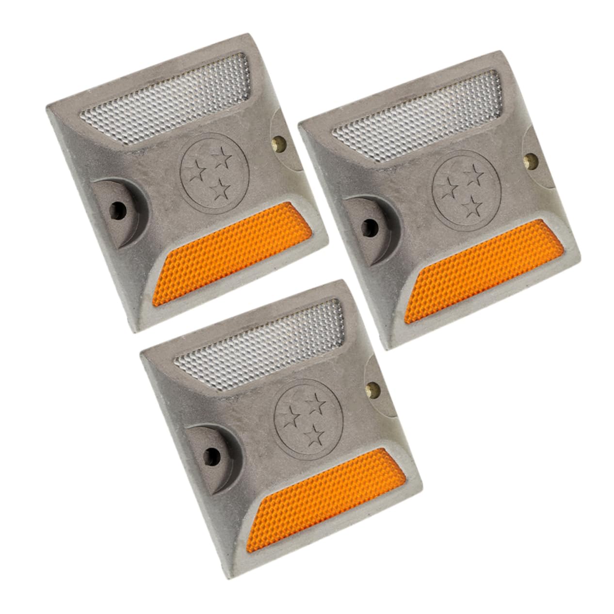 Holibanna 3 series Luces De Carretera Reflector LED De Emergencia Para Carretera Calle Paisaje Pavimento Entrada Advertencia Alta Suelo Exterior Marcador Amarillo 3 piezas*3