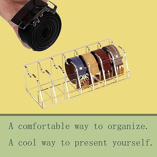 Miniatura 7 de ANTEISI Organizador de cinturón, organizador de cinturón acrílico para armarios y cajones, organizador de cajones de armario de 7 compartimentos,