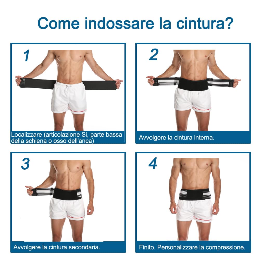 Paskyee Cintura per sciatica per alleviare il mal di schiena e la sciatica, fascia di supporto sacroiliaco per l'anca per uomini e donne - sollievo dal dolore sciatico, lombare, articolare e pelvico