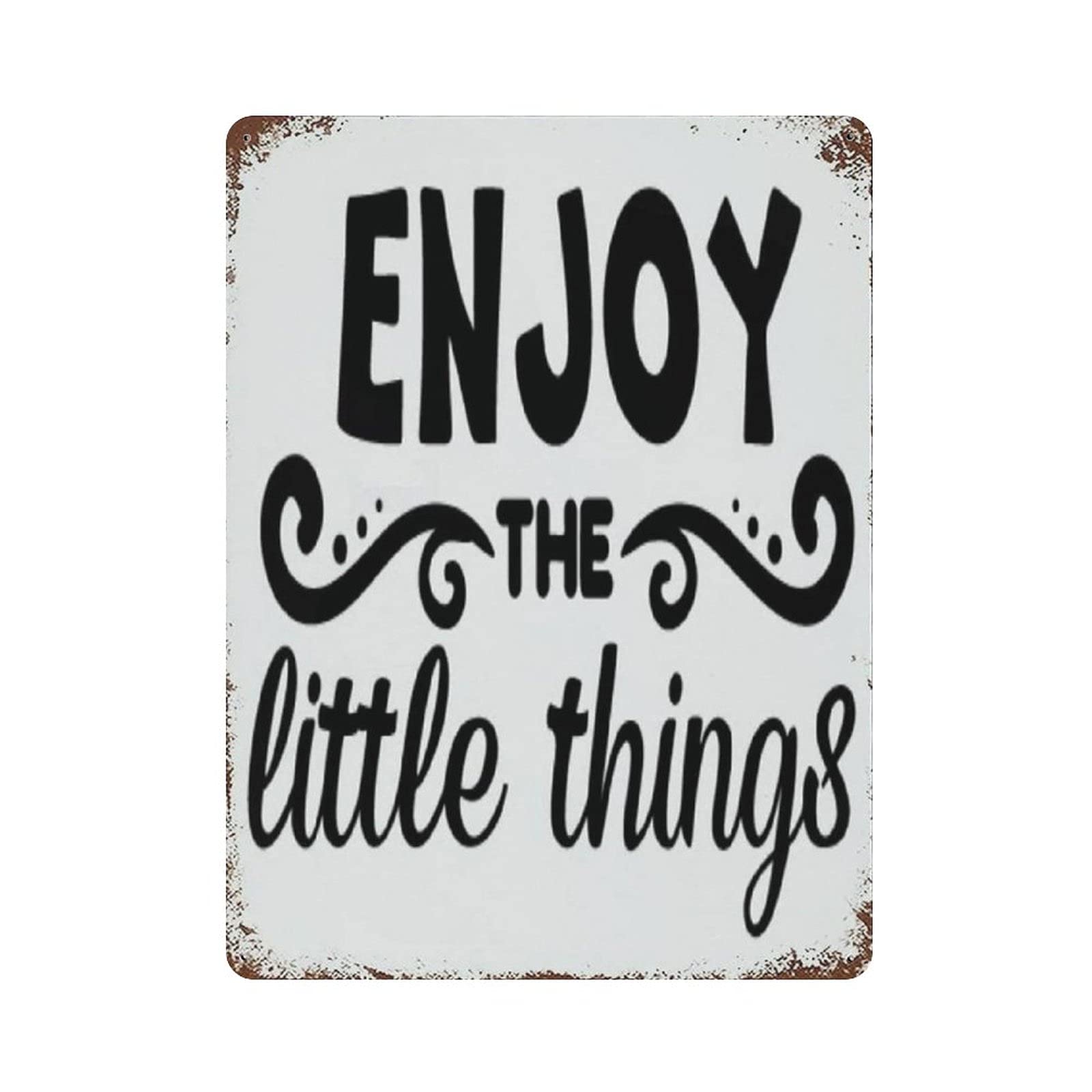 Metal Tin Sign Enjoy The Little Things Vintage Tin Poster Metal Sign Wall Decoration Country Kitchen Home Garage Decor 16"x12"