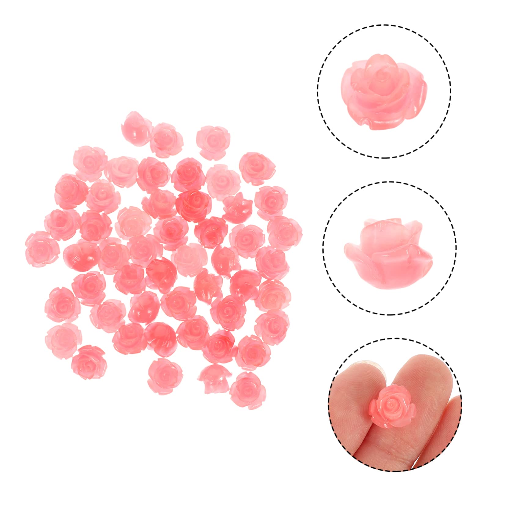 TEHAUX 250piezas Abalorios Sueltos De Concha Rosa Perlas Para Joyería Para Pulseras y