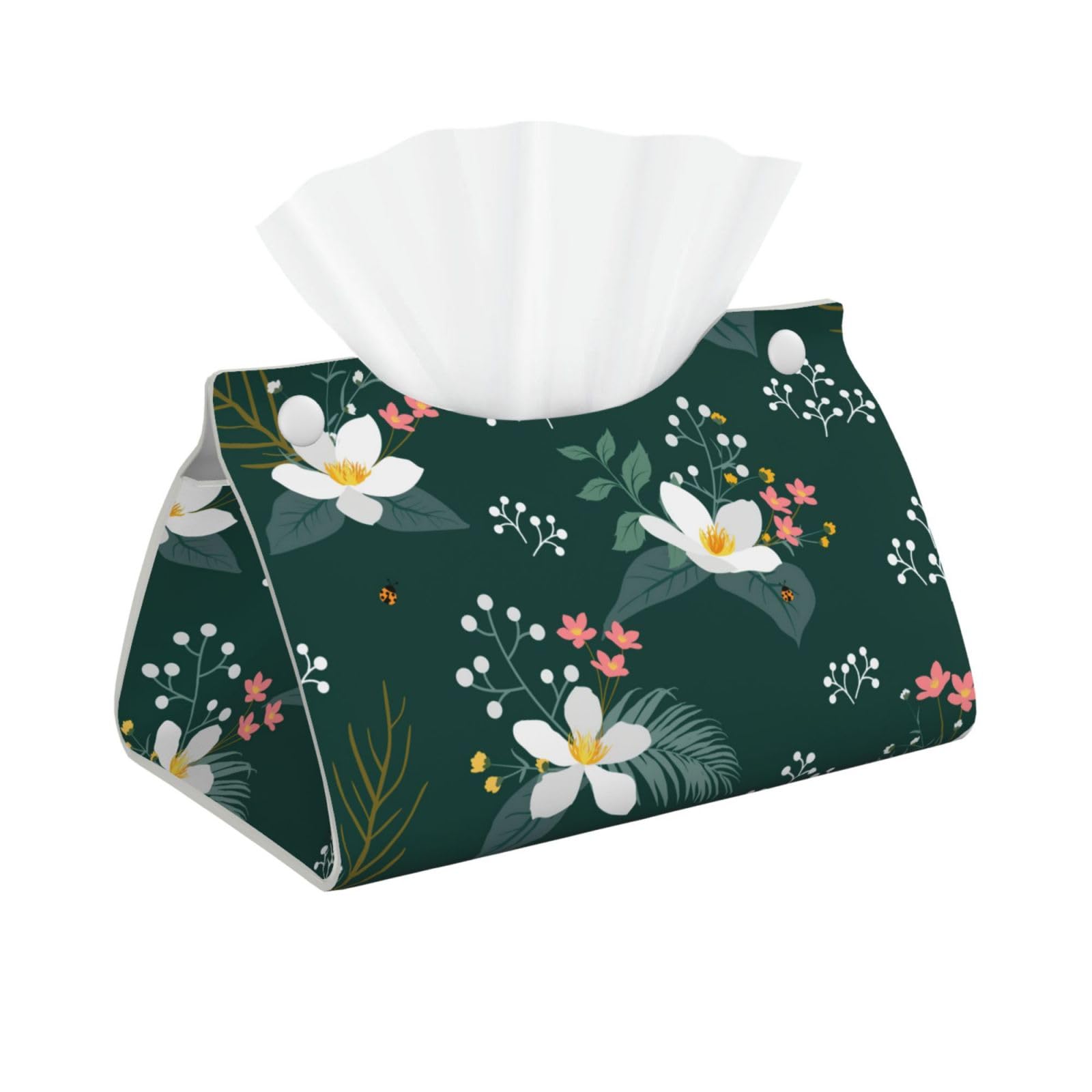 Floral Pattern Print Long Tissue Box Cover Tissue Dispenser Box For Living Room, Office, Car, Bathroom