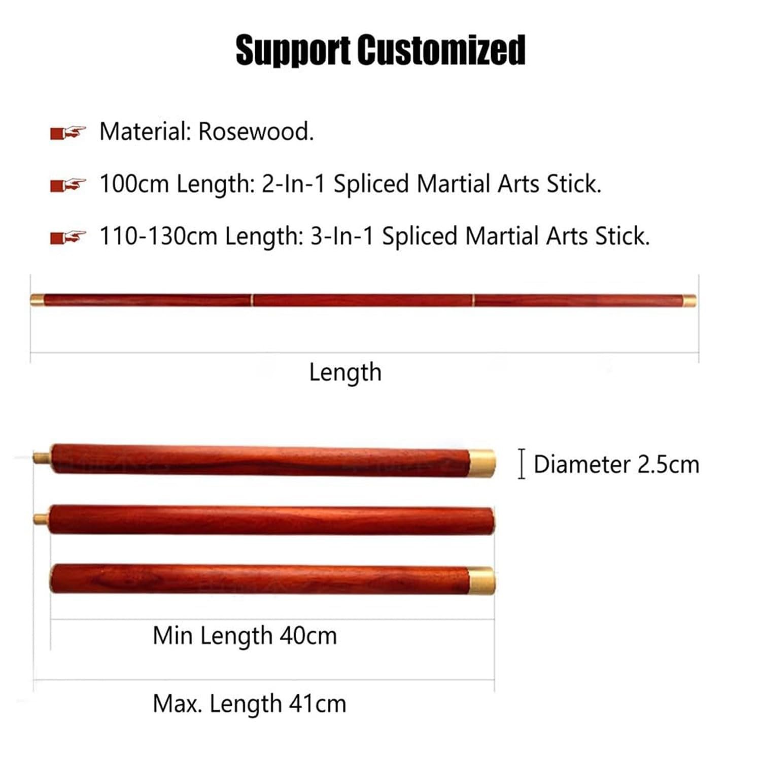 BLUEZY Regla De Tai Chi Regla Tai Chi Bastón Palos De Taiji Qigong Equipo para Deportes Lentos Entrenador De Mano para Principiantes De Tai Chi Kung Fu Tai Chi Stick Equipo Ejercicio A,110 * 2.5cm
