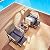 Romayard 5 PCS Patio Chair with Ottoman Wicker Furniture Set Conversation Sets PE Rattan Porch Chair Glass Top Coffee Table Outdoor Garden Bistro Set Sofa Sets