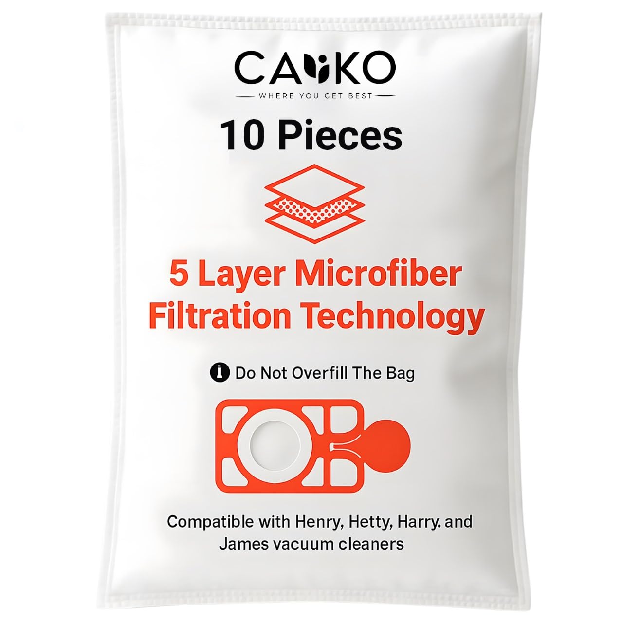 Pack Of 10 Numatic | Hepa-Flo Dust Bags Compatible Henry Bags | Numatic For Vacuum Cleaner Bags For Optimal Cleaning Performance