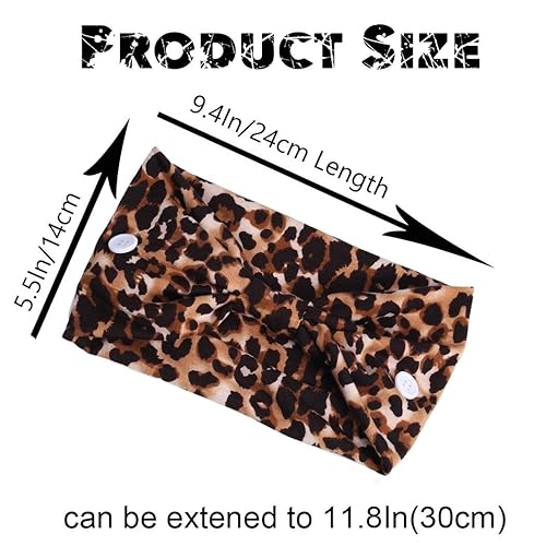 Miniatura 7 de Aceorna Diadema con botones bohemios, bandas anchas anudadas, diademas elásticas para enfermeras, bandas para la cabeza para mujeres, bandas para el