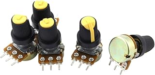 Uxcell a15032000ux0084 5 Piece B10K 10K Ohm 3 Terminals Rotary Audio B Type Potentiometer Pot