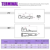 Vista 3 de Swpeet Kit de conectores de cable eléctrico automotriz de 0.110 in, 0.110 in, 0.110 in, 2, 3, 4, 6, 9 pines, conectores de cable eléctrico