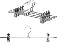 Vista 12 de Mawa by Reston Lloyd - Percha antideslizante para pantalones y faldas con dos clips, estilo K/40D, juego de 10, 15 3/4 pulgadas de largo, rojo