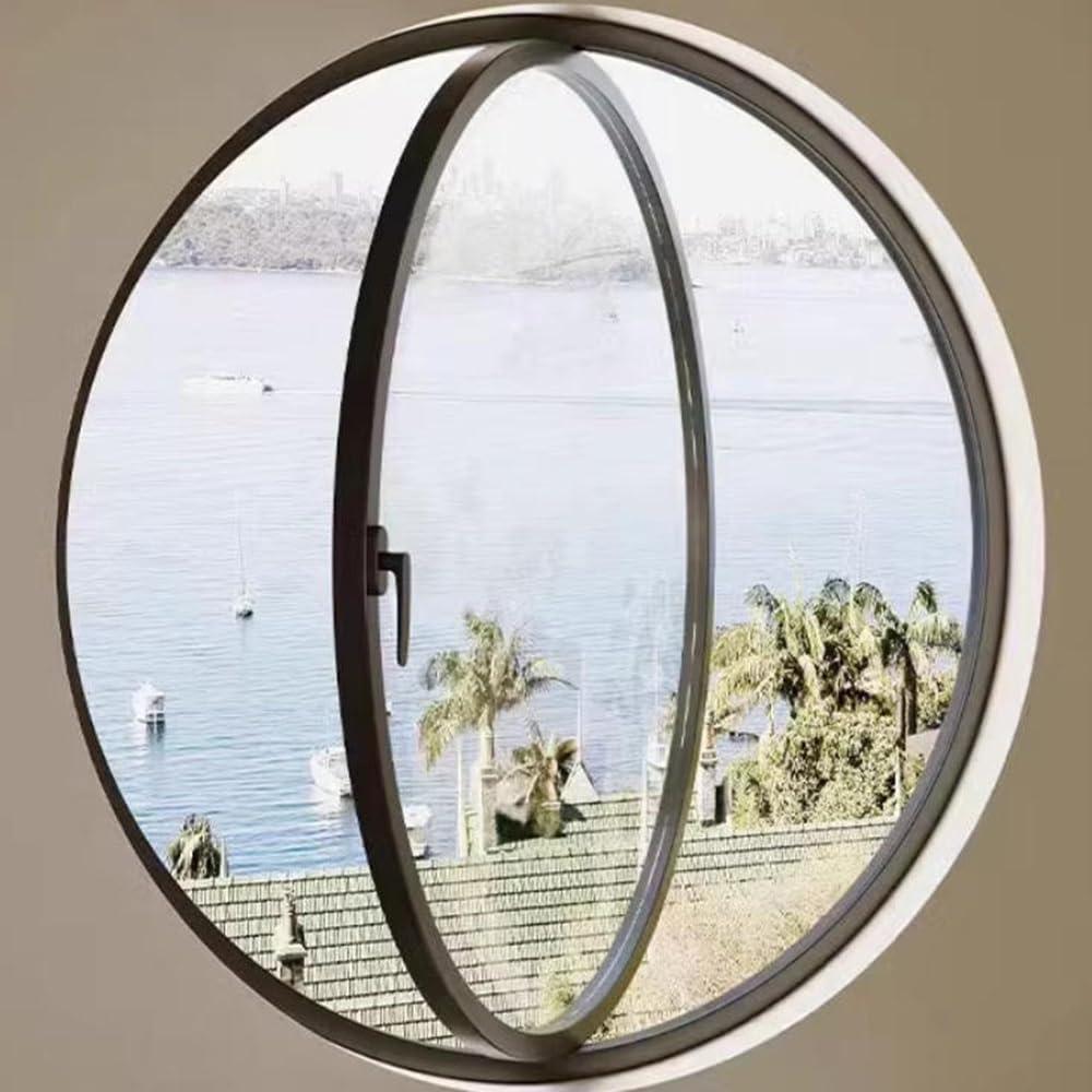 Ventana abatible con rotación 360 y cristal transparente para ventilación
