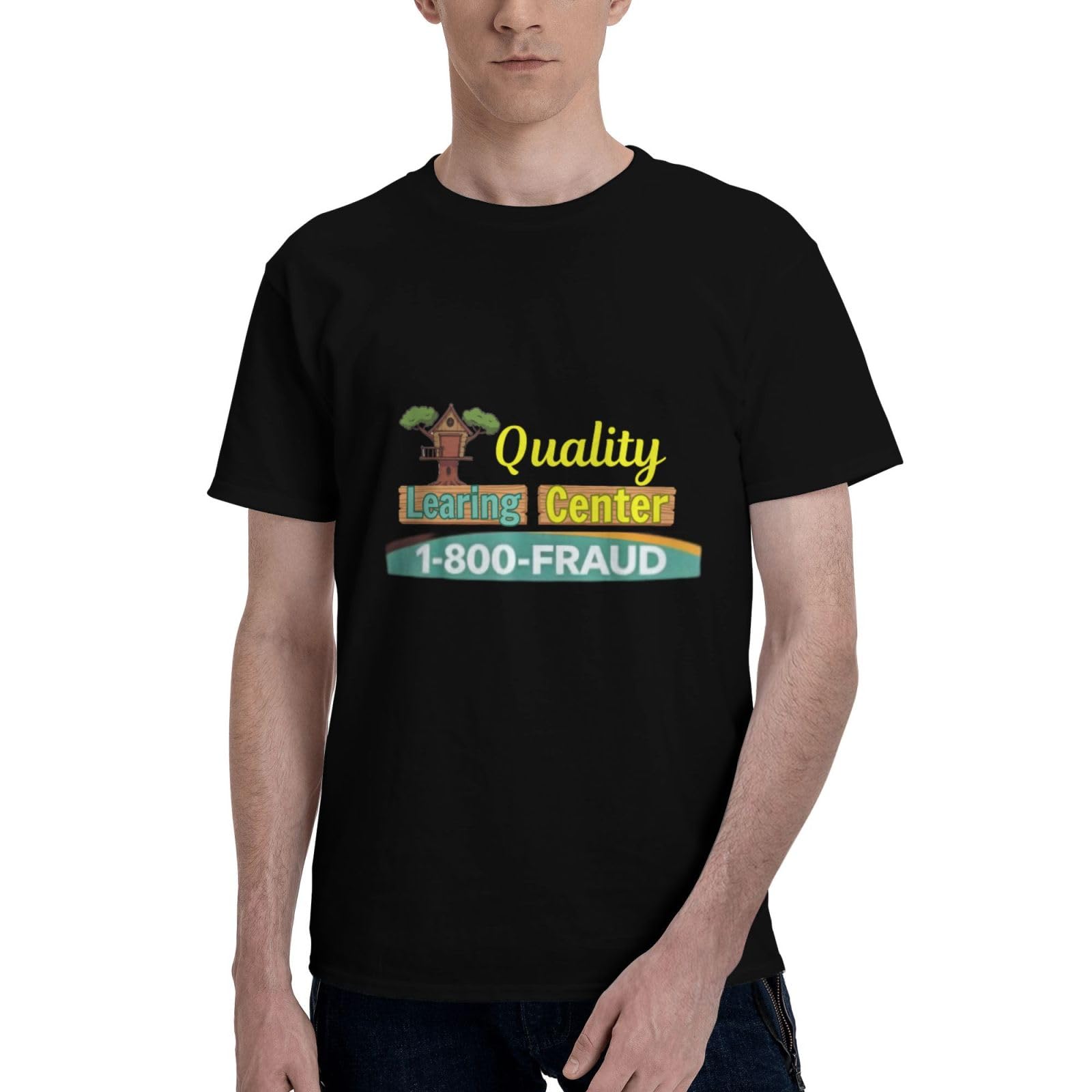 Kwqdozf Men's As Pic Funny Day Care Quality Learing Center Learning T-Shirt And Wo Adult