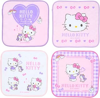 サンリオ(SANRIO) プチタオル4枚セット ハローキティ 子供用 抗菌加工 名前スペース付き 249939