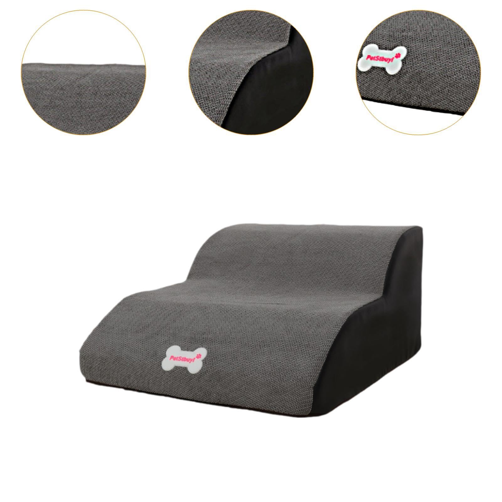 Escalier pour Chien, Deux Marches, échelle pour Animaux, Rampe D'accès pour Canapé, Housse Amovible, éponge de Polyester Douce, Antidérapant, pour
