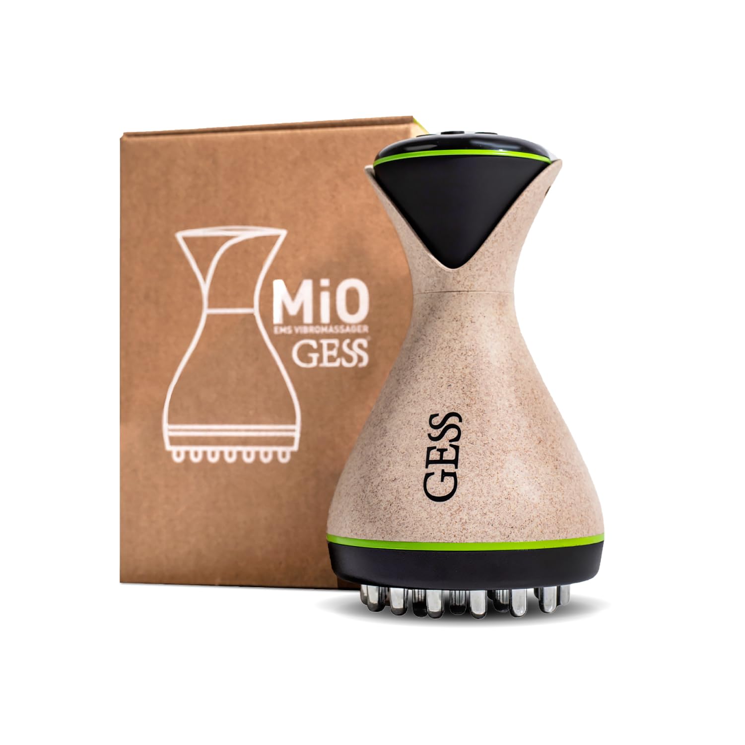 GESS MIO Massaggiatore EMS per Modellare e Tonificare Corpo - 9 Modalità di Intensità, Anti-Cellulite, Massaggio Vibrante per Gambe, Glutei, Collo e Detox