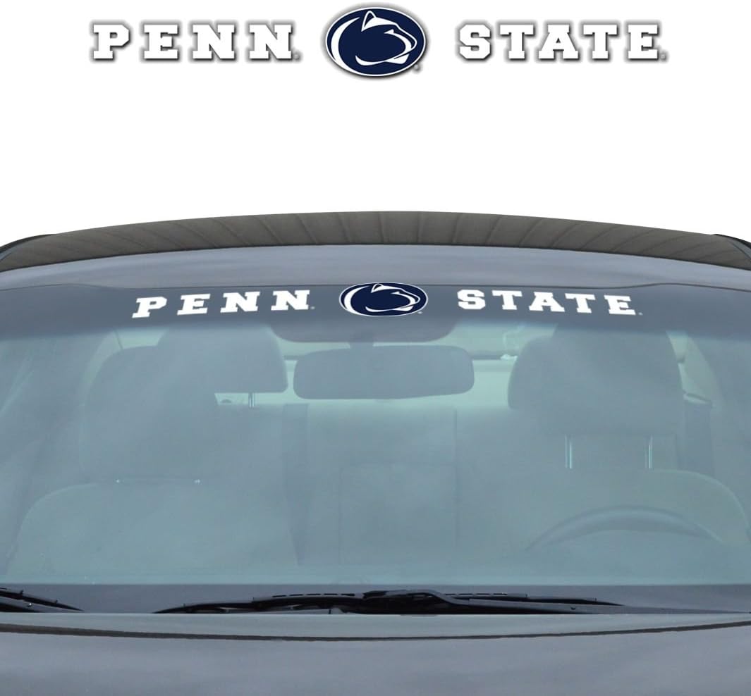 FANMATS 61528 NCAA - Penn State Nittany Lions Sun Stripe Windshield Decal 3.25 in. x 34 in. - Great Gift for Sports Fans - Works On Hard Surfaces - for Homes, Cars, Trucks, SUVs.