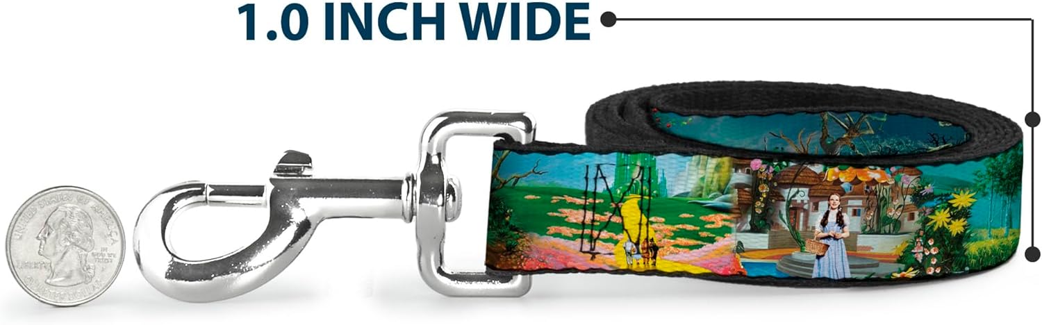 映画ペットリーシュ、犬のリーシュ、オズの魔法使いイエローブリックロードシーン、長さ4フィート、幅1.5インチ