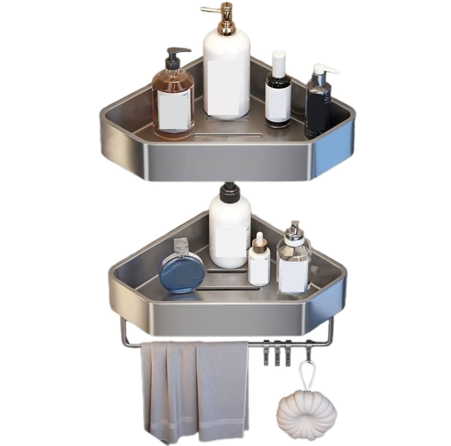 ZJHFFFG Bathroom Shelf Shower Caddy Shower Shelves Corner Shower Caddy Bathroom Toiletries Storage Rack for Kitchen Spice Rack
