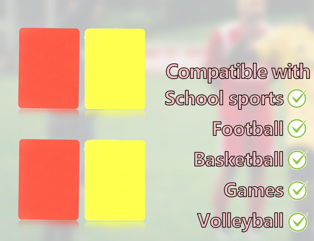 Juego de Tarjetas de árbitro,Tarjeta Amarilla y Roja,árbitro de fútbol Deportivo,Tarjetas disciplinarias,Herramienta de árbitro,para Baloncesto,fútbol, ​Deportes Escolares(7,5 x 10,5 cm)