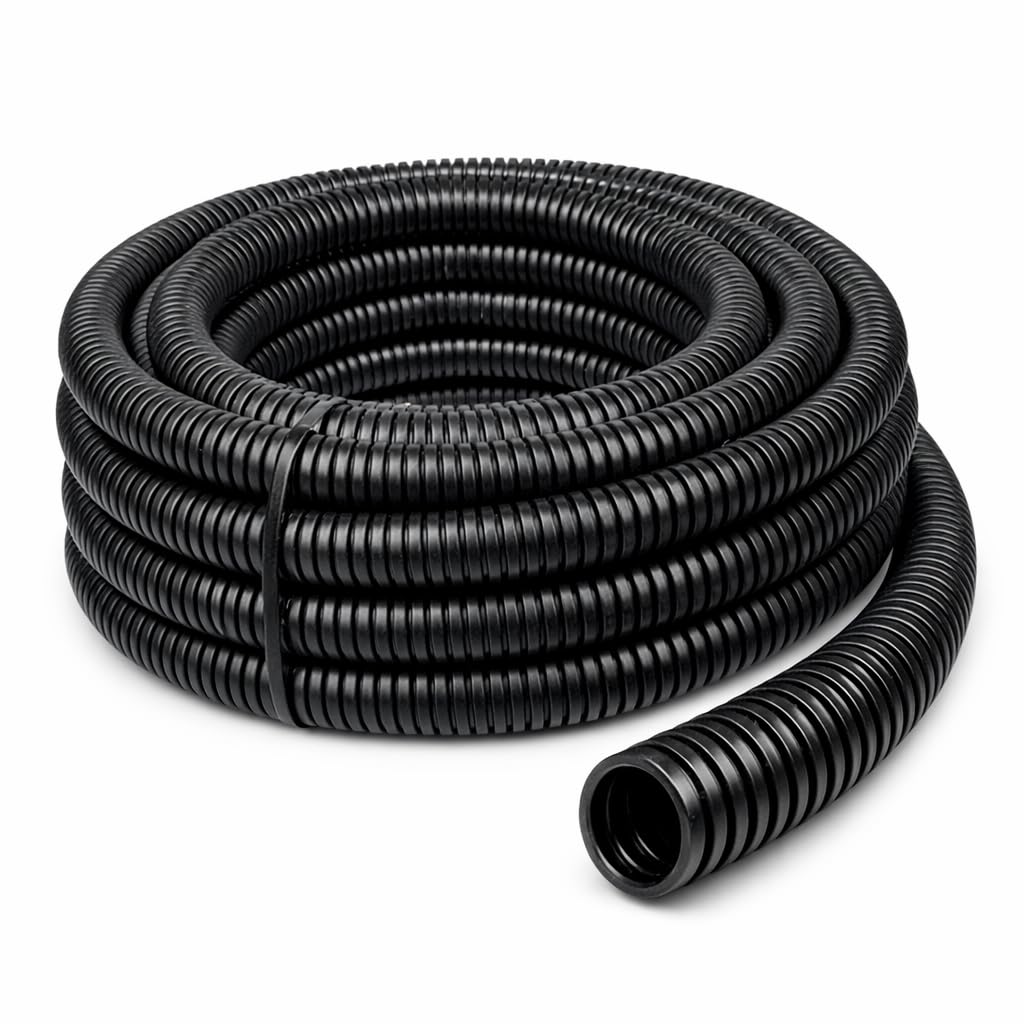 Sylix Flexible PVC 13mm Outer Dia Corrugated Tubing Conduit Tube Pipe 10MTR