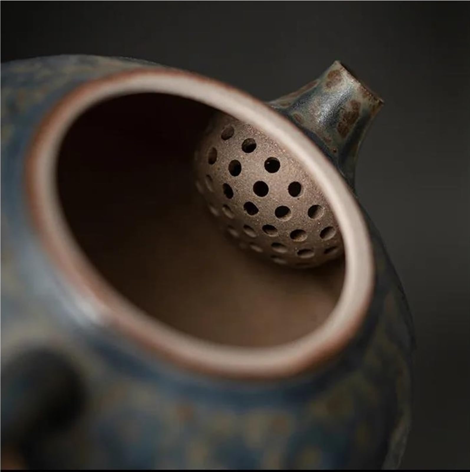 Service à thé pour Adultes, Service à thé Chinois, Bouilloire avec Filtre, théière Artisanale en Bronze émaillé, théière Ancienne en Terre Cuite, Service à thé Portable de 160 ML (B)
