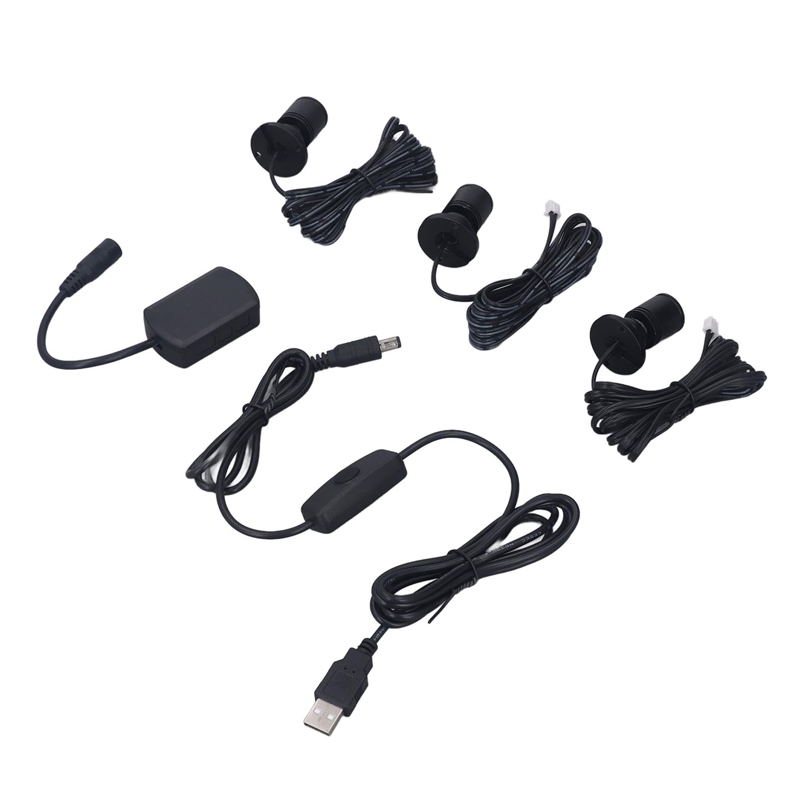 Mini LED Spot Lights USB Powered Showcase Display Light - Compact Design 1 to 3 Dimmable Small Cabinet Light for Jewelry Collection (White Light)