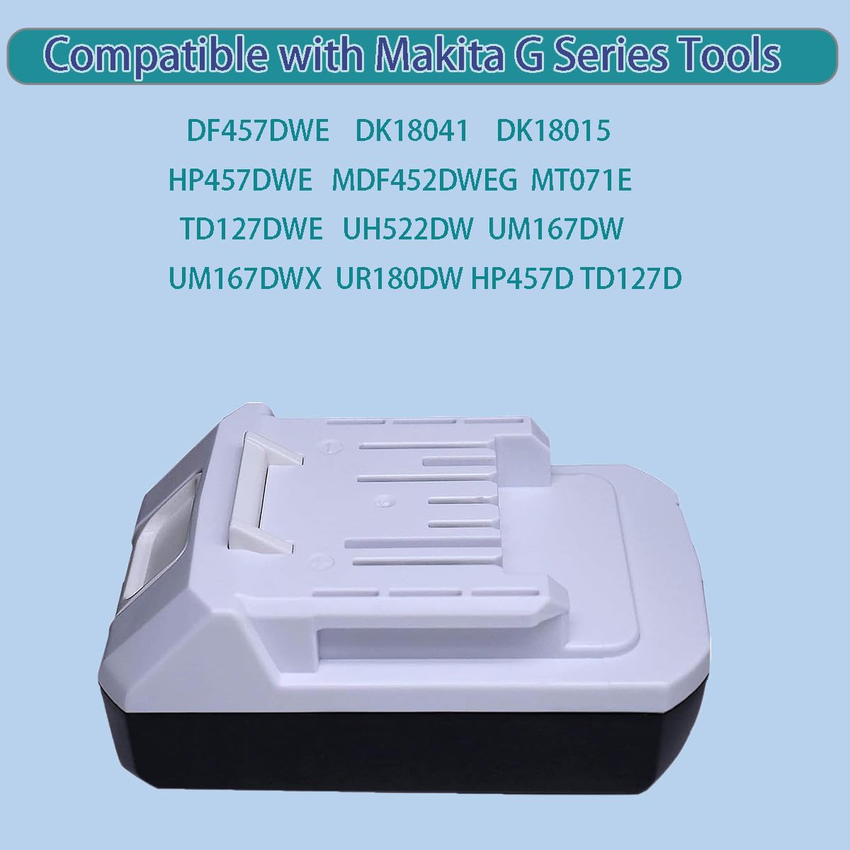 2 unidades BL1813G BL1815G BL1820G BL1811G Baterías Recargables de Repuesto de 18 V 2,0 Ah compatibles con Makita DF457D HP457D JV183D TD127D UR180D UH522D CL183D