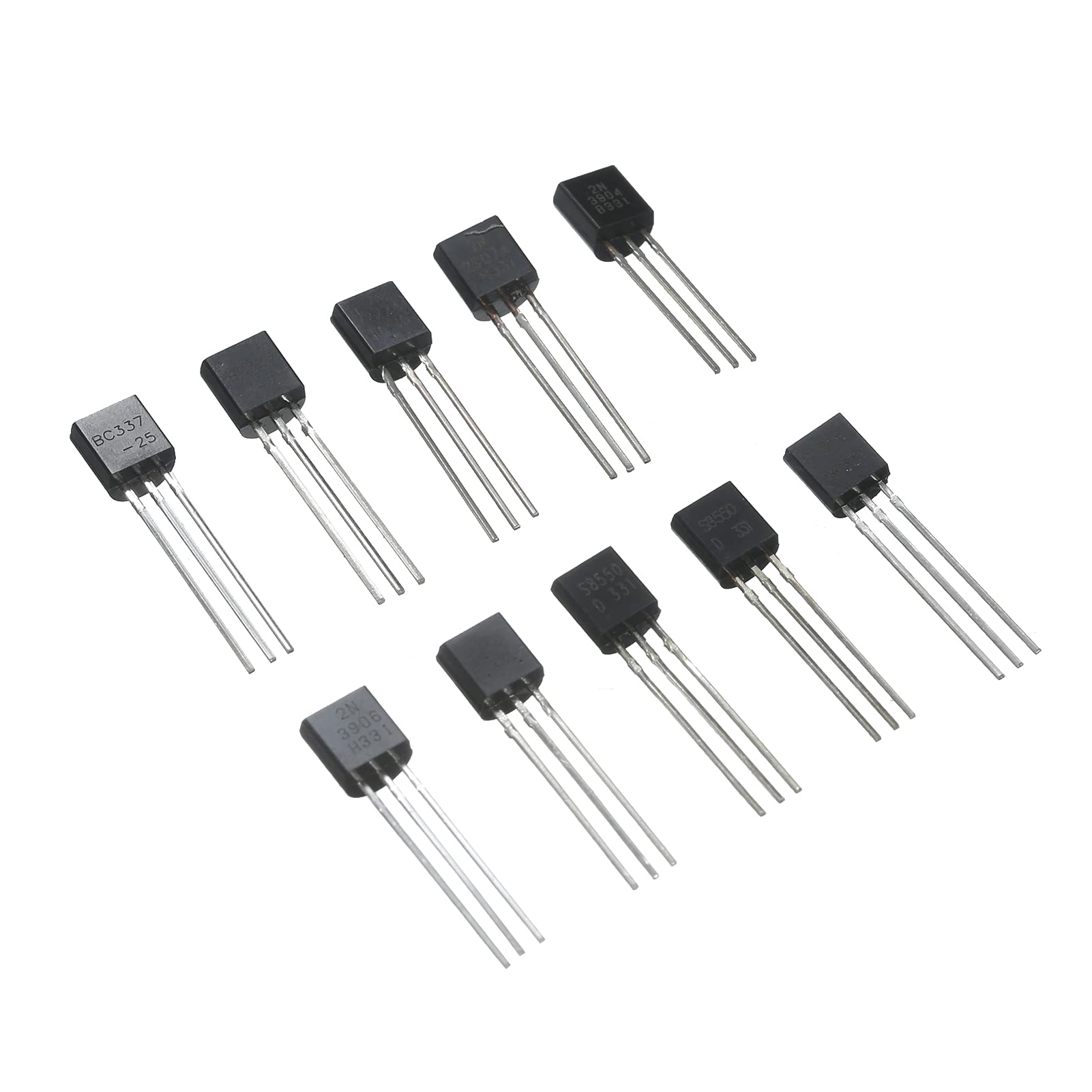 Kit di 200 transistor di potenza NPN PNP BC337 BC327 2N2222 2N2907 2N3904 2N3906 S8050 S8550 A1015 C1815 per progetti elettronici fai da te riparazione veicoli