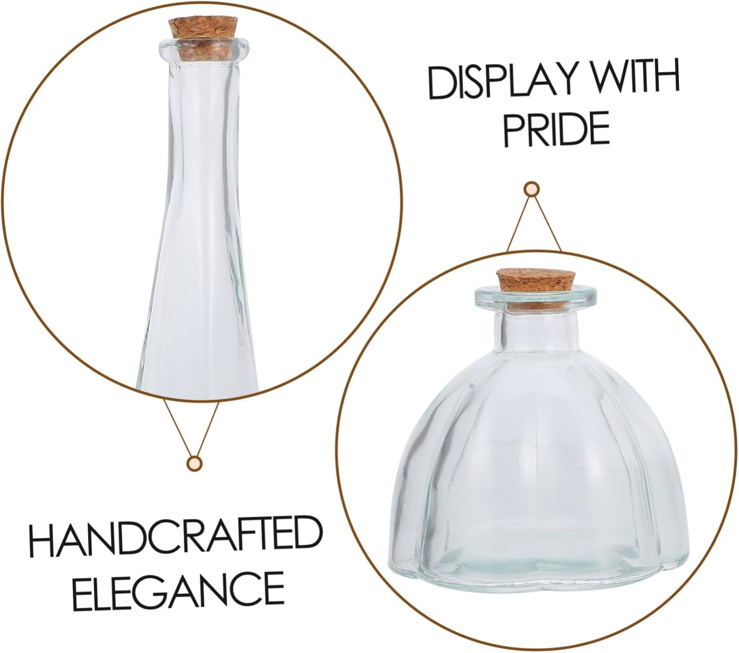 3pcs Decorative Glass Honeymoon Sand Ceremony Keepsake Jar with Corks for Wedding Bridal Shower Engagement Symbolic Memory Bottles for Sand Art and Wedding Favors