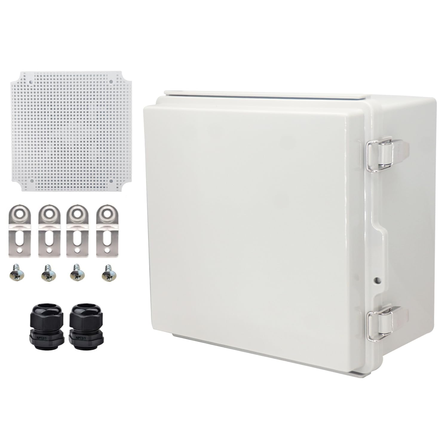 Outdoor Waterproof Electrical Box Junction Box Weatherproof IP67 ABS Plastic Enclosure Switch Router Project Box Electronics DIY Enclosure With Mounting Plate Wall Bracket Grey 8.6"x6.6"x4.3" — Amazon image 9