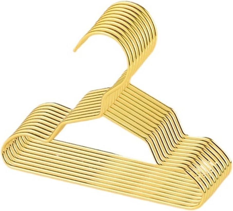 10pcs 15/20/25cm Small Clothing Hangers Golden Coats Pants Drying Rack Wardrobe Hanger Aldult Skirt Dress(10PC Gold 15cm)