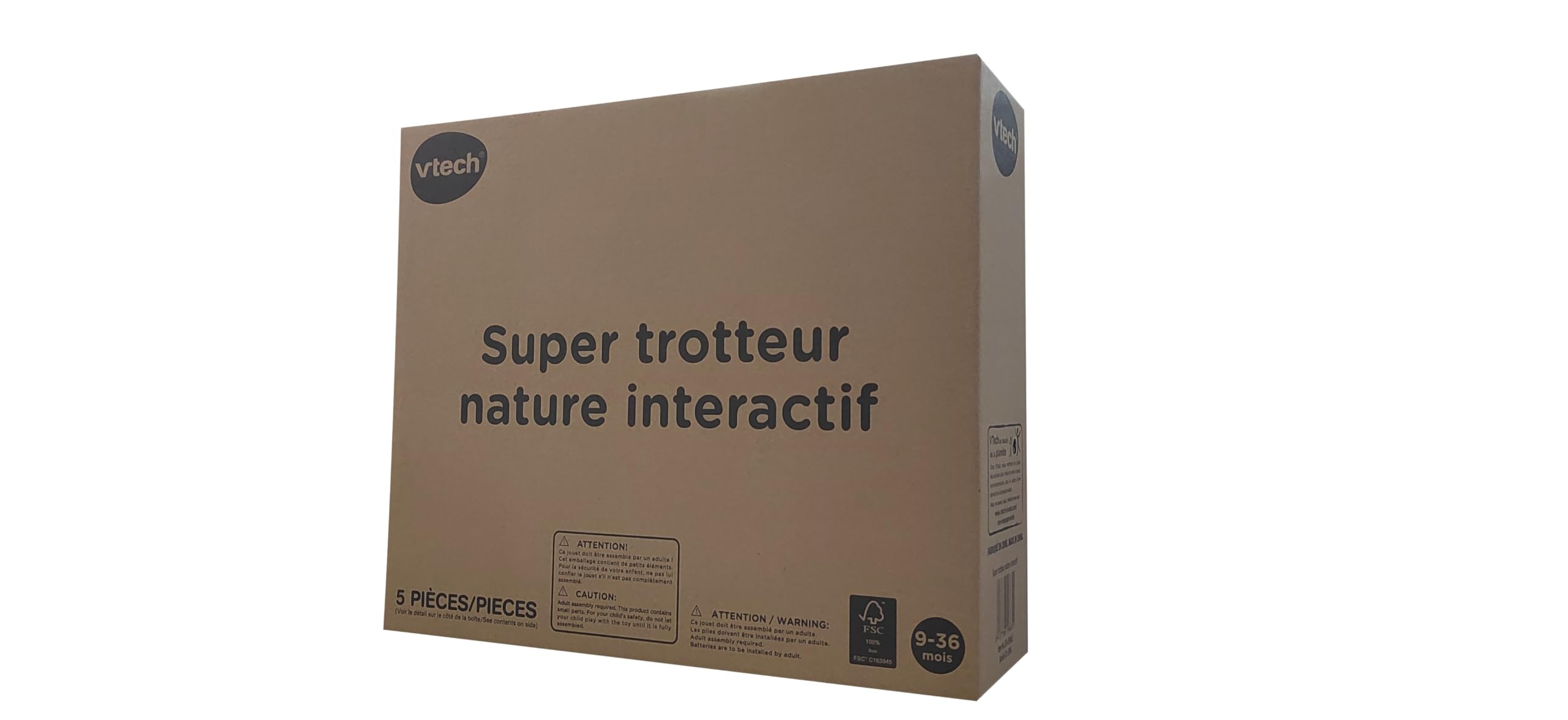 VTech - Super Trotteur Nature Interactif, Trotteur Bébé 2 en 1 Partiellement en Bois, Tableau d'Activités Interactif, Apprentissage de la Marche, Cadeau Bébé Dès 9 Mois - Contenu en Français