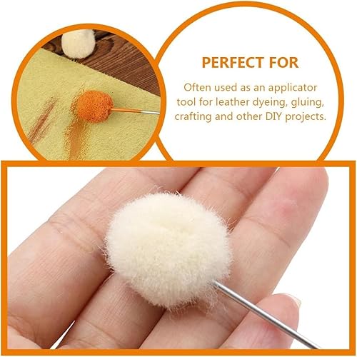 Wollpinsel, Leder-Bälle, Pinsel, Lederfärbeapplikator, Metallgriff für Lederfarben, Handwerksprojekte, Arbeitswerkzeug, Lederfarbe, Zubehör, Kunst und Handwerk, 10 Stück